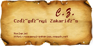 Czégényi Zakariás névjegykártya